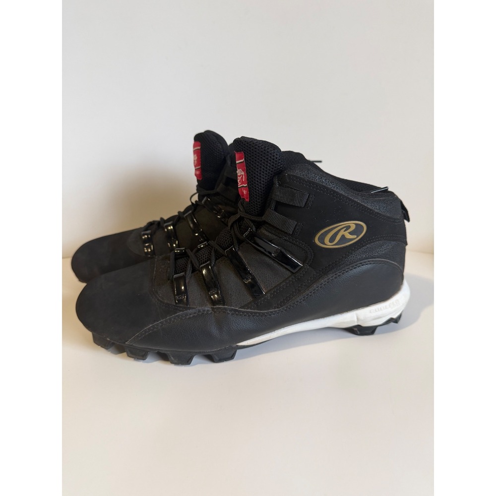 Rawlings Full Press Mens 9.5 Baseball Cleats Black Mid Top BG59206C308-LD21351